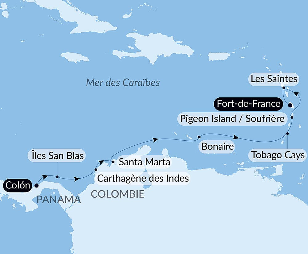 Panama, Colombie et les îles Caraïbes