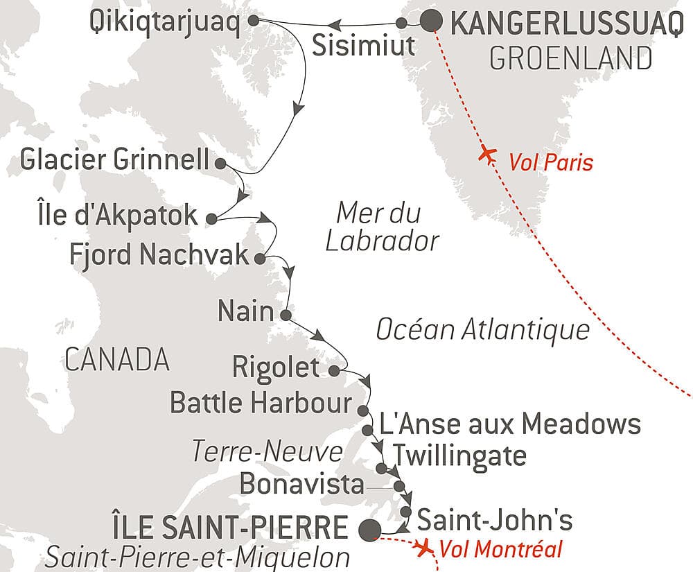 Des côtes sauvages du Groenland à la côte est du Canada